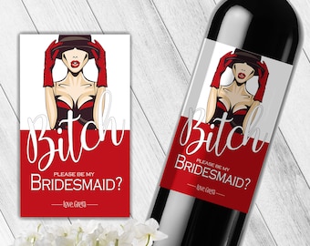 Will You Be My Bridesmaid Wine Label, Bridesmaid Proposal Wine Label, Bridesmaid Gift, Maid of Honor Wine Label