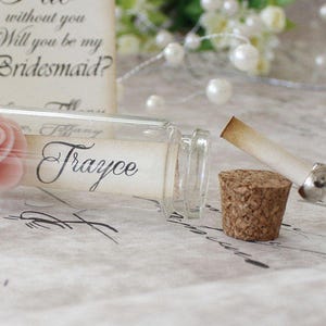 Bridesmaid proposal, Bridesmaid gifts, Maid of honor proposal, Bridesmaid present, Matron of honor, Flower girl gifts. Message in a bottle image 2