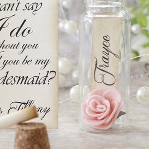 Bridesmaid gifts ideas, Ask Bridesmaid card, Bridesmaid proposal message in a bottle, Will You Be My Bridesmaid Presend, Flower girl gift image 4