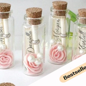 Ideas de regalos de dama de honor, Tarjeta de dama de honor, mensaje de propuesta de dama de honor en una botella, ¿Serás mi dama de honor Presend, regalo de niña de flores?