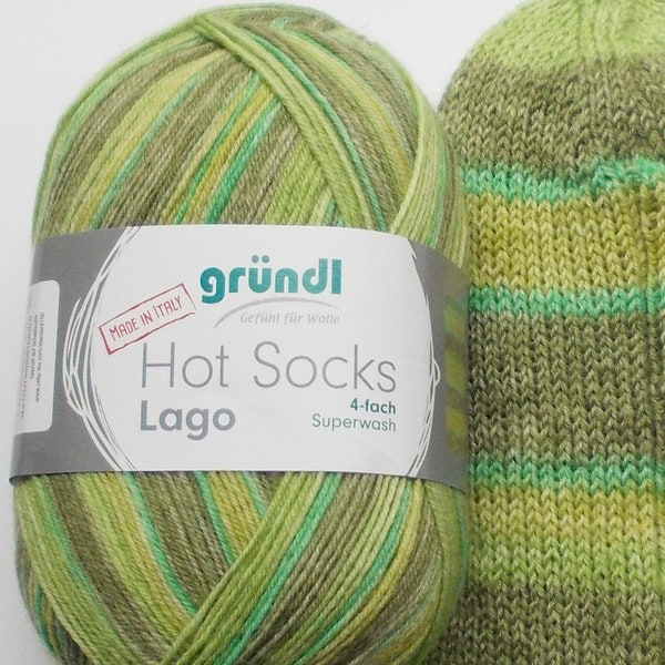 75,00 Euro/kg - sock yarn 100g, shades of green, 4ply, Gründl (Lago3)