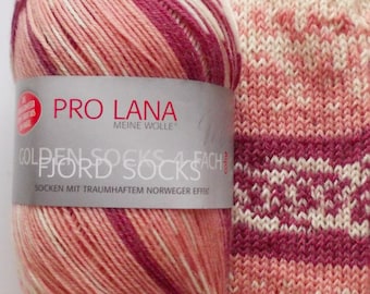 105,00 Euro/kg - sock yarn 100g, pink - burgundy, 4ply, Pro Lana (FjordSocks189)