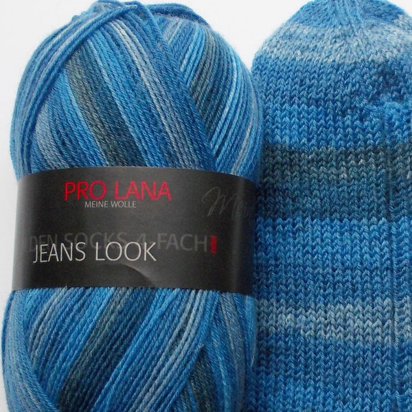 69,50 Euro/kg - sock yarn 100g, shades of blue, 4ply (PLJL401)