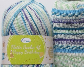 89,00 Euro/kg - sock yarn 100g, blue-green-purple, 4ply, Rellana (HB1705)