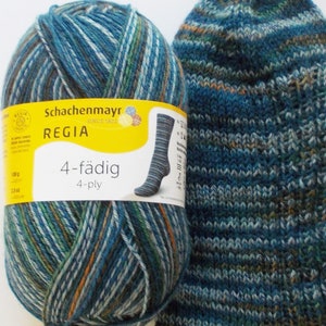 95,00 Euro/kg - Regia sock yarn 100g, dark-blue patterned, 4ply (03731)