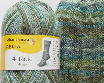 95,00 Euro/kg - Regia sock yarn 100g, blue-green-brown, 4ply (04767)