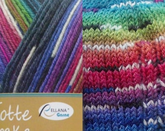 105,00 Euro/kg - Sockenwolle 100g, multicolor, bunt, 4-fach, Rellana (Pata1650)