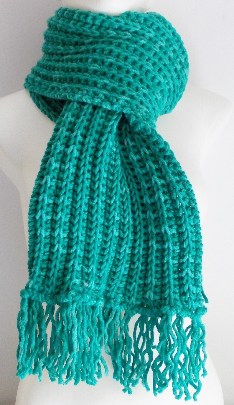 Warm Scarf Handknitted Moss Green Etsy