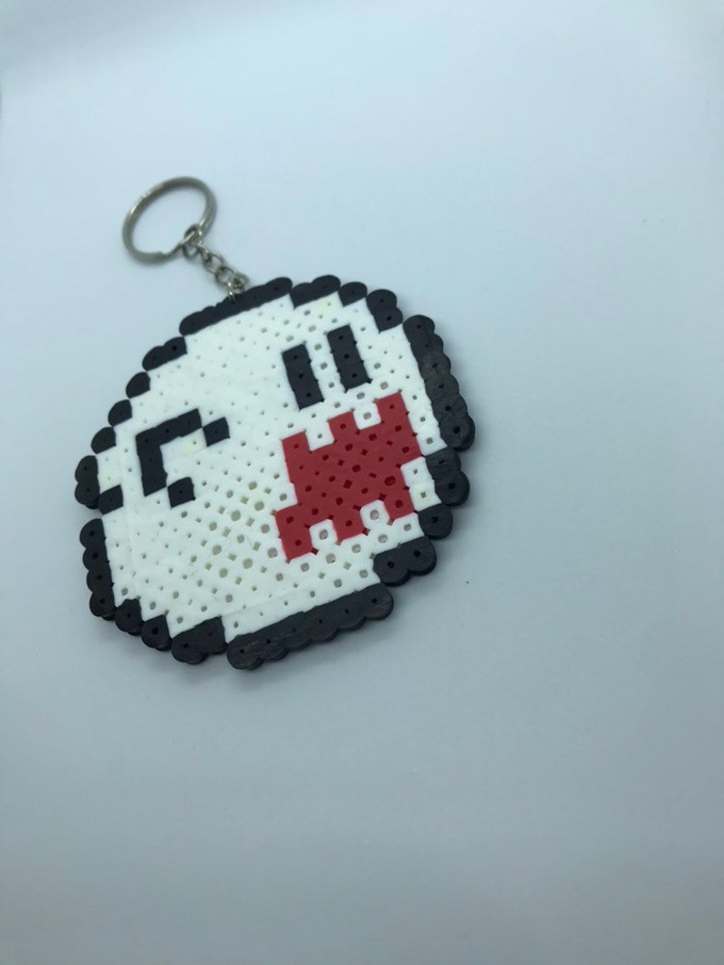 Super Mario Boo Perler Bead Keychain