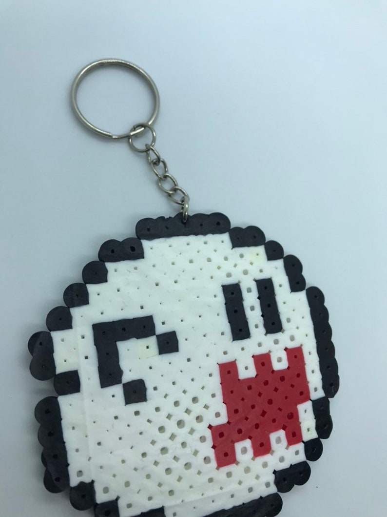 Super Mario Boo Perler Bead Keychain
