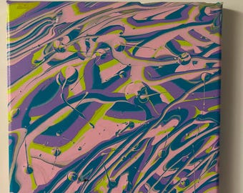 Acrylic pour canvas paintings