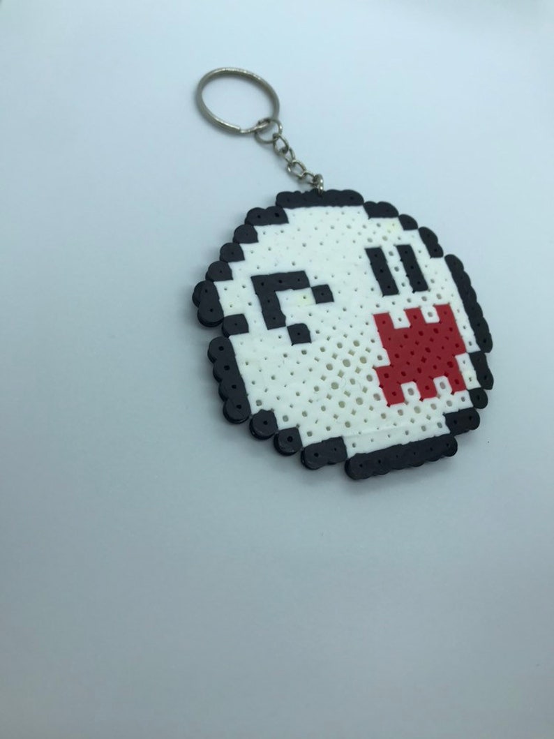 Super Mario Boo Perler Bead Keychain
