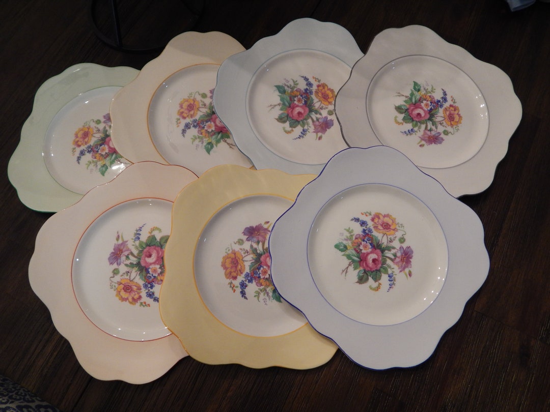 Set of 7 Vintage Colclough Bone China Dessert Tea Plates 7 Etsy
