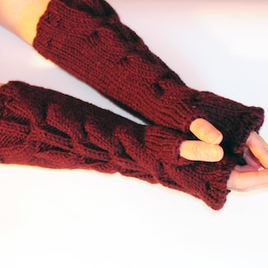 Arm Warmer Pattern, Fingerless Gloves Pattern, Knit Fingerless Gloves, Mitten Pattern, Cable Knit Pattern, PATTERN ONLY