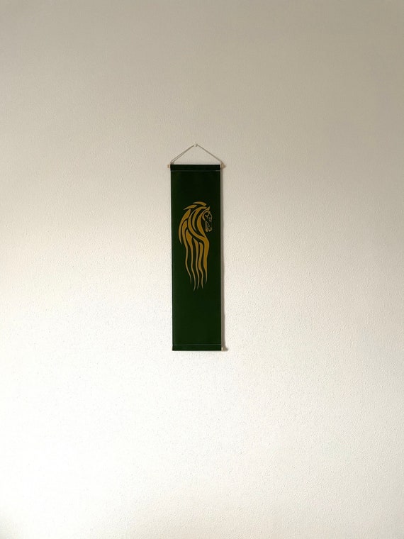 Lord Ring - Bandiera Rohan, in poliestere, con 2 occhielli in ottone, stampa HD a colori vivaci, per interni ed esterni, decorazione per la grotta dell' uomo
