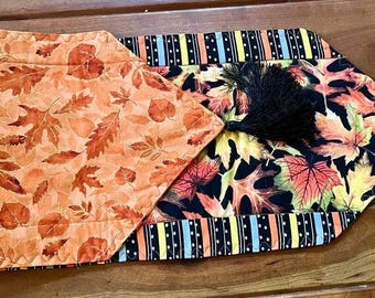 Chemin de table réversible feuilles d'automne