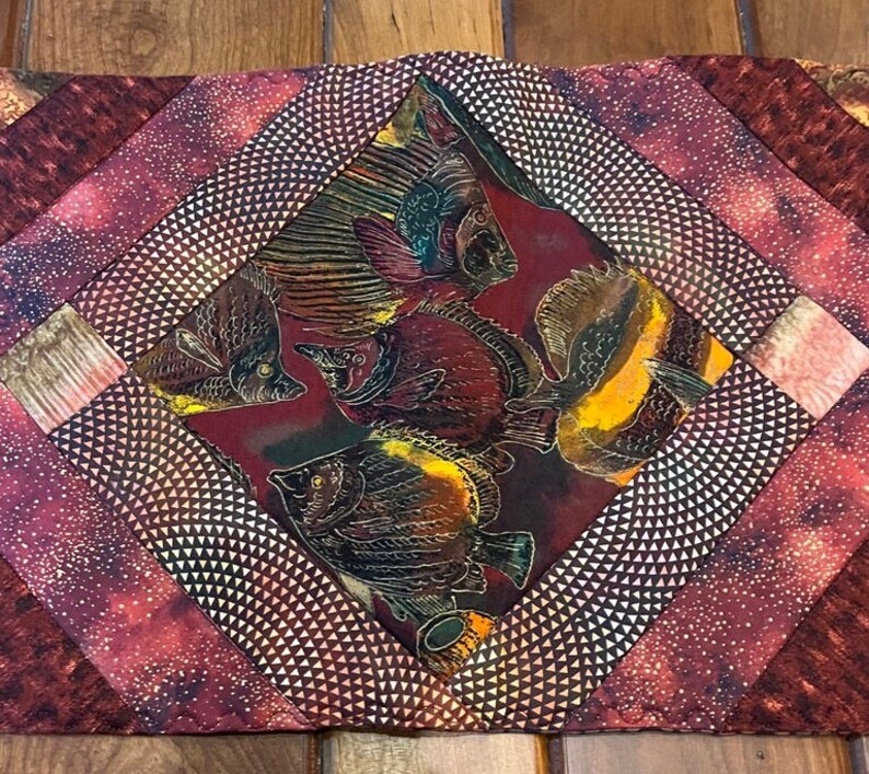 Reversible Quilted Fish Table Runner - Etsy