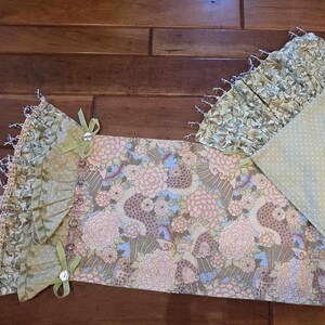 Beautiful Floral Ruffled End Table Runner