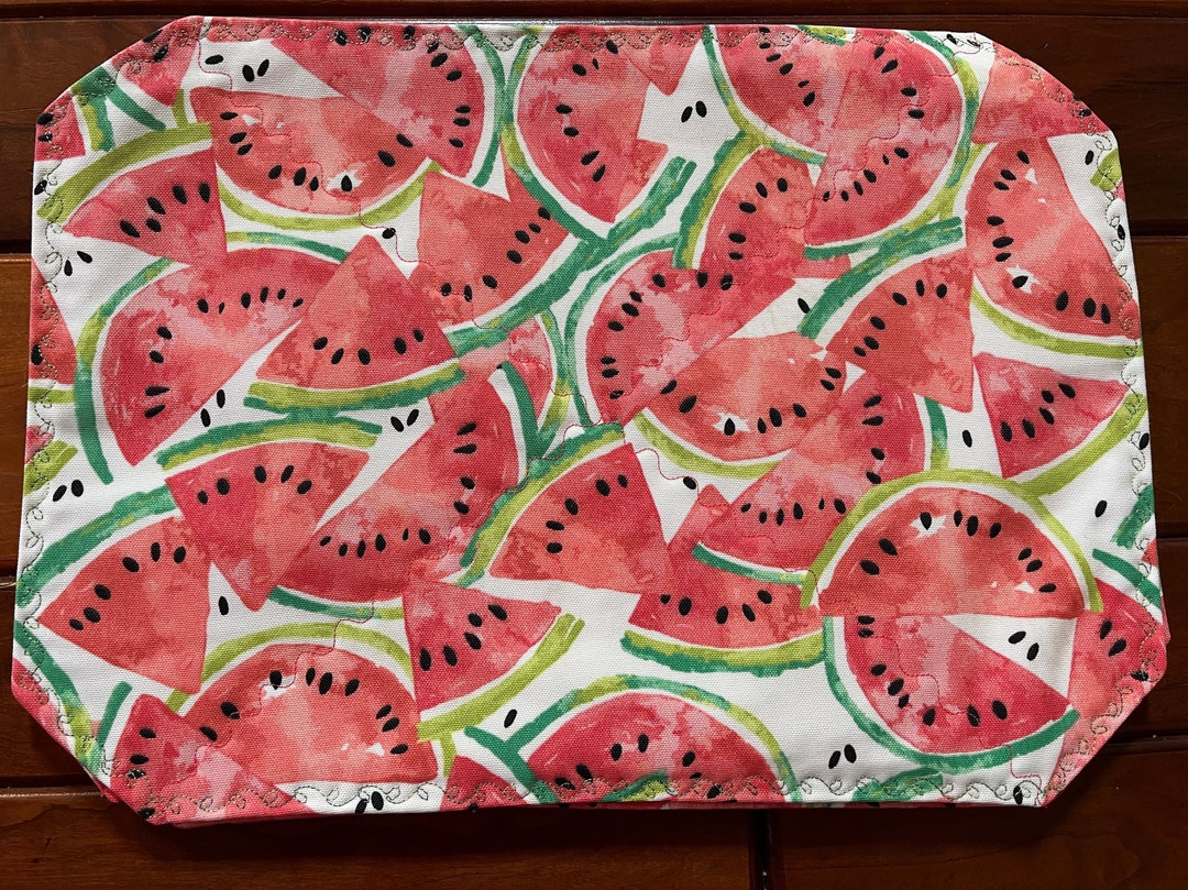Watermelon Button Mat Reversible Watermelon Placemat - Etsy