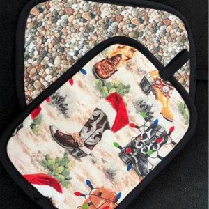 Christmas Cowboy Boot Pot Holder