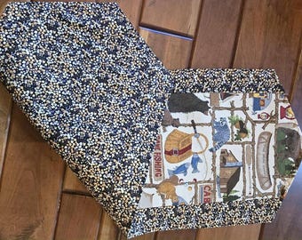 Fishing Bear Lake Cabin Reversible Table Runner
