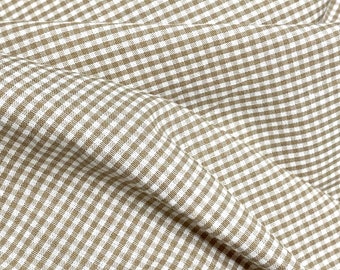1 yds 1/16” Gingham tan/brown 100% cotton brown Gingham classic Gingham 60”