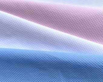 Soft 100% Pima Cotton Pique Fabric, Blue and light + Pink and blue
