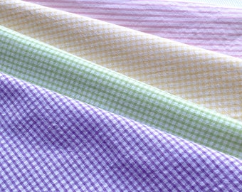 1 yards of 100% Cotton Seersucker, pink, blue, yellow, lavender, mint