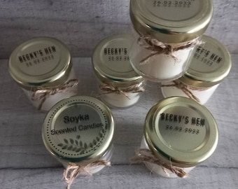 Clear Candle Lid Labels: Party Favor Stickers (37mm)