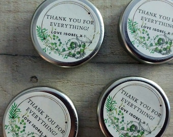 Lid labels for Scented Natural Mini SOY WAX CANDLES 41ml jar, Wedding favours, Gift tags for baby shower party, Hen party stickers