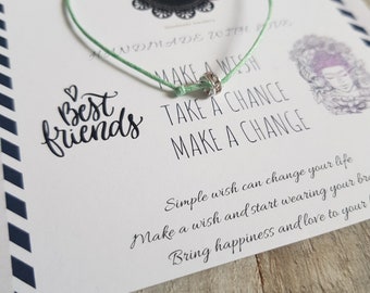 Wish Bracelet with Silver Beads - Friendship Gift