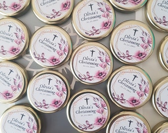 Lid labels for Scented Natural Mini SOY WAX CANDLES 41ml jar, Wedding favours, Gift tags for baby shower party, Hen party stickers