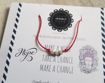 Wish Star Bracelet: Handmade Silver Bead Friendship Gift