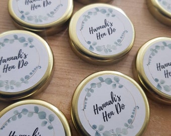 Lid labels for Scented Natural Mini SOY WAX CANDLES 41ml jar, Wedding favours, Gift tags for baby shower party, Hen party stickers