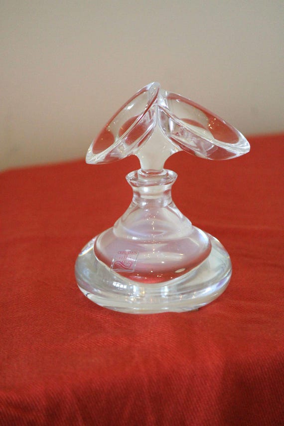 Unique, heavy vintage Italian iridescent crystal perfume scent bottle