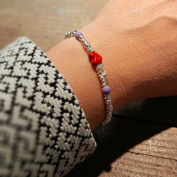 Il meglio del Made in Italy, bracciale in argento con cristalli violet