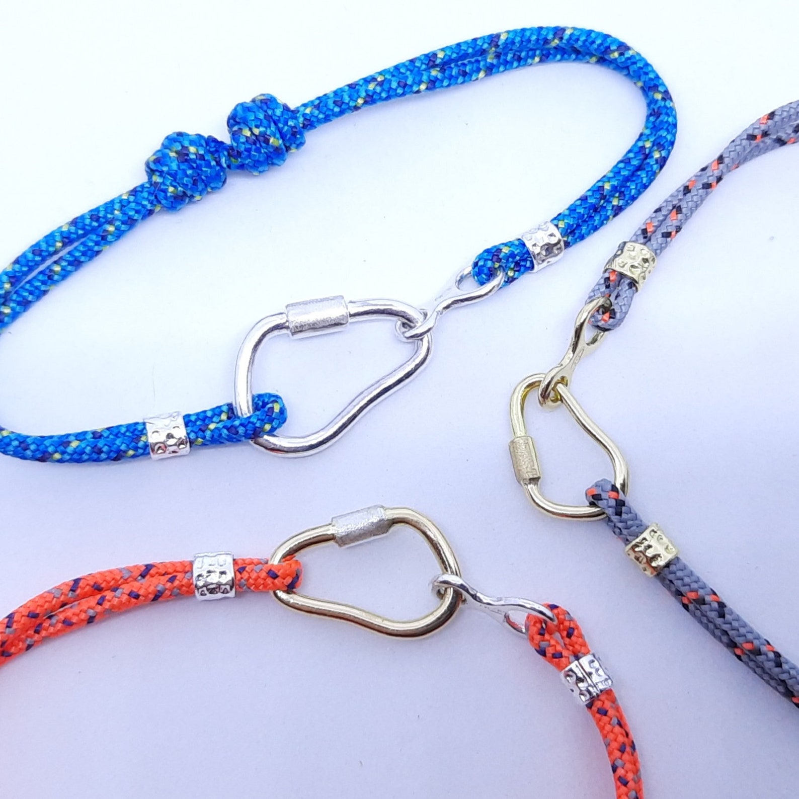 Carabiner & descender bracelet gold and silver Etsy