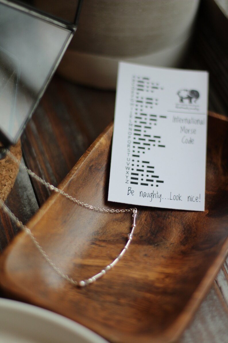 sterling silver and crystal naughty gifts Swear word Morse code necklace