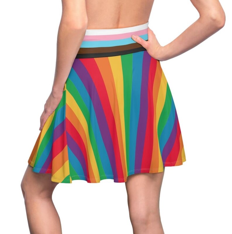 Rainbow Skirt women pride clothing pride gay pride lesbian pride rainbow rainbow skater dress 2x skater dress 3x skater skirt plus size image 2