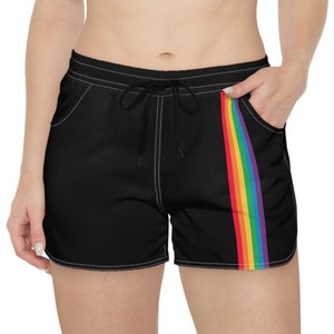 Bañador negro para mujer con detalles de arcoíris: bañador con orgullo LGBTQ+, secado rápido