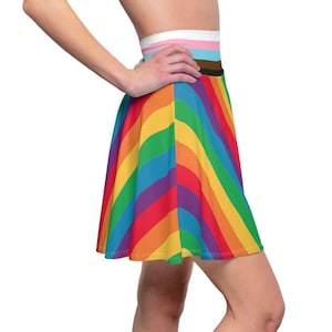 Rainbow Skirt women pride clothing pride gay pride lesbian pride rainbow rainbow skater dress 2x skater dress 3x skater skirt plus size image 3
