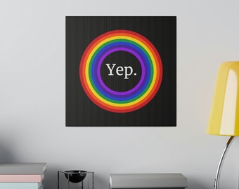 Matte Canvas 0.75", Pride Poster, LGBTQ+ Wall Art, LGBTQ Minimalist Print, Rainbow Flag, Gay Pride, Pride Art, Lesbian Trans