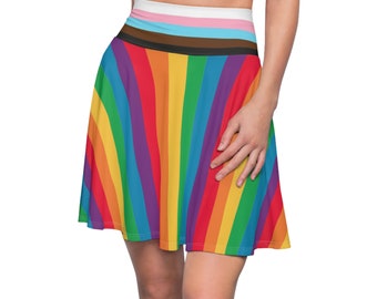 Rainbow Skirt women pride clothing pride gay pride lesbian pride rainbow rainbow skater dress 2x skater dress 3x skater skirt plus size