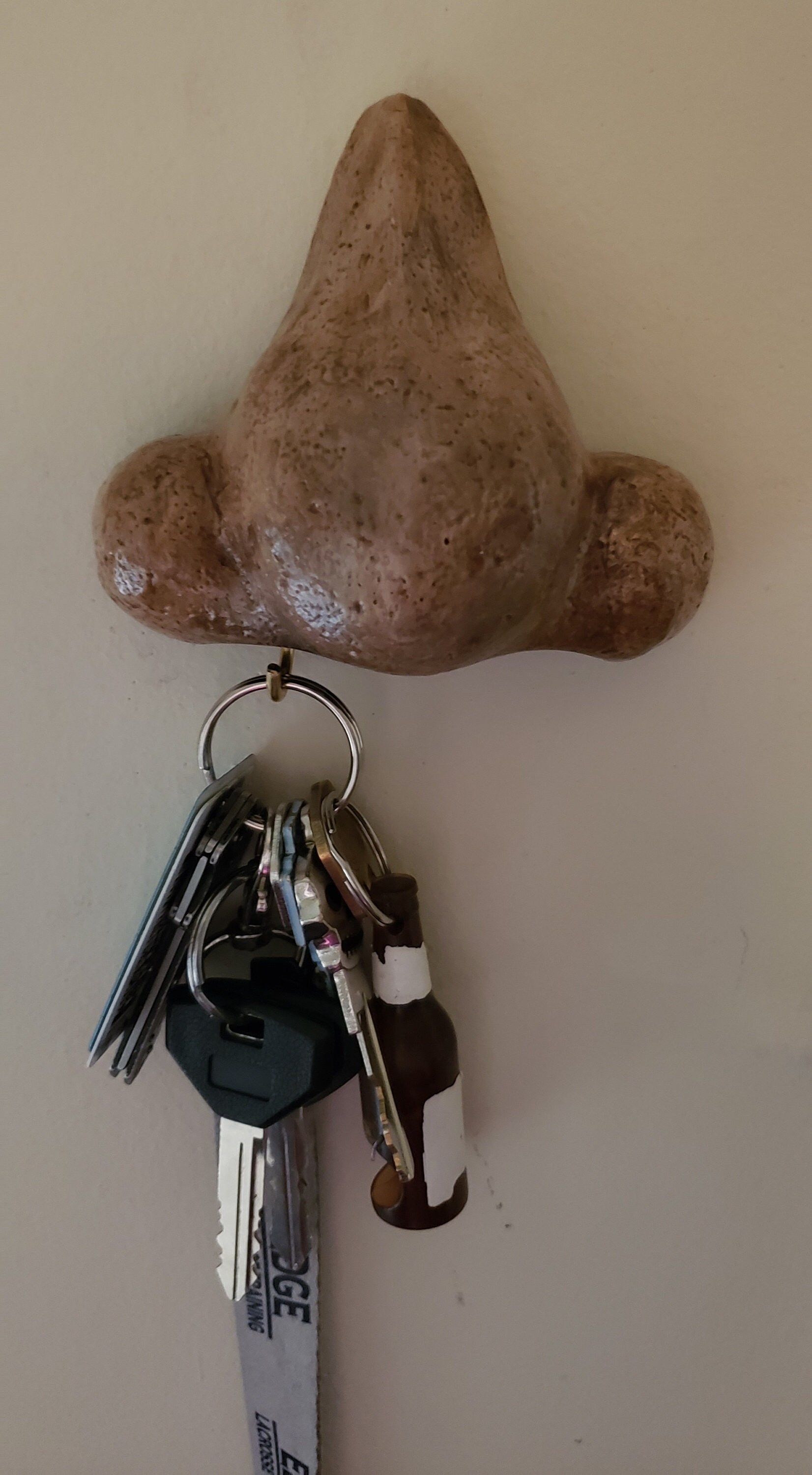 Nose Key Hook Grotesque Home Art Who Nose Where My Keys Are Etsy