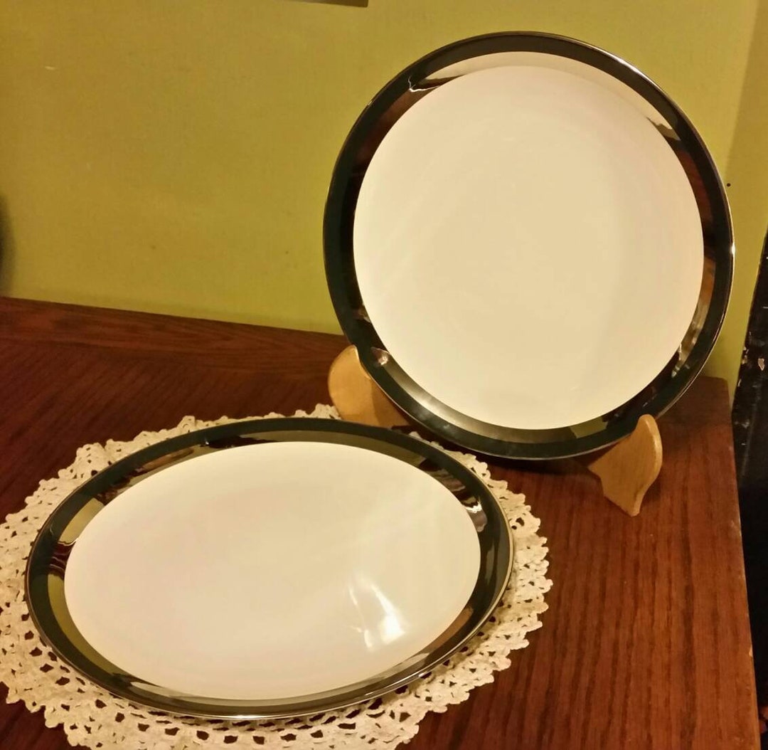 Flintridge China Contessa Pattern Navy Dutch Blue and Platinum Dinner ...