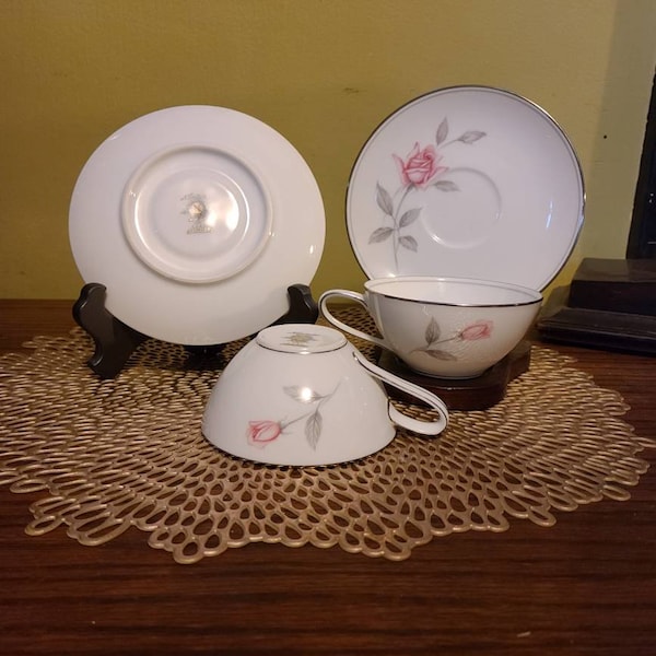 Noritake Rosemarie Tea Cups and Saucers (2 of each)