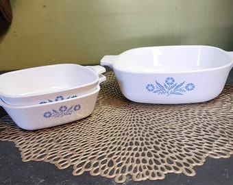 VTG Corningware Blue Cornflower Casserole Dishes