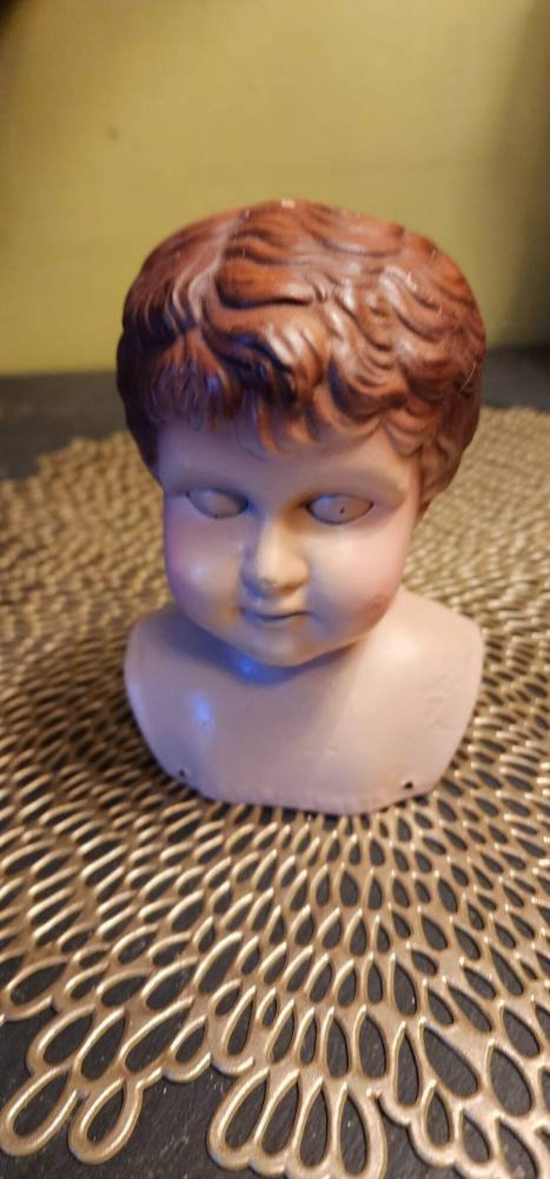 Vintage Metal Baby Doll Head Bust for Doll Making Etsy