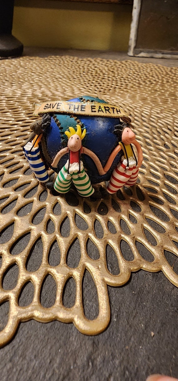 Vintage Save the World Pin Brooch