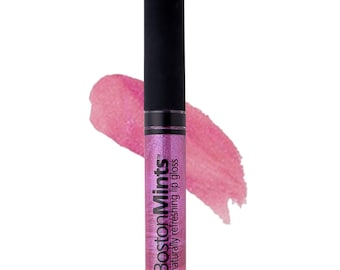 Back Bay Berry Lip Gloss - Boston Mints Naturally Refreshing Vegan Lip Gloss with Aloe and Vitamins C & E, Spearmint, Made in the USA.